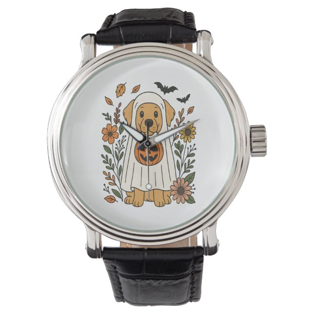 Halloween Golden Retriever Flowers Armbandsur (Framsida)