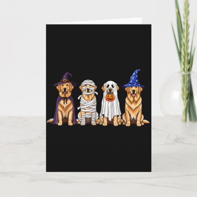 Halloween Golden Retriever Ghost Soky Dog Lovers D Kort (Framsida)