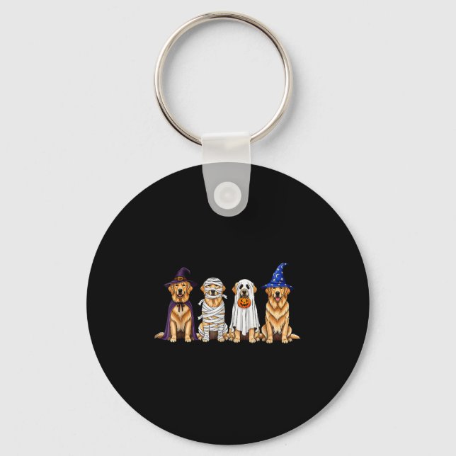 Halloween Golden Retriever Ghost Soky Dog Lovers D Nyckelring (Framsida)