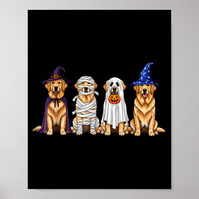 Halloween Golden Retriever Ghost Soky Dog Lovers D Poster (Framsidan)