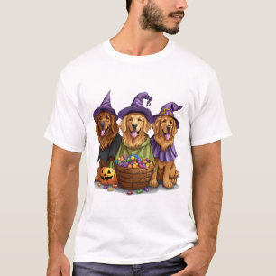 Halloween Golden Retriever Häxhundar T Shirt