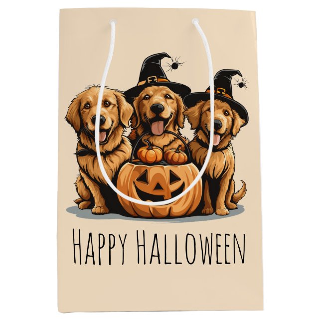 Halloween Golden Retriever Hundar Jack O Lantern (Framsidan)