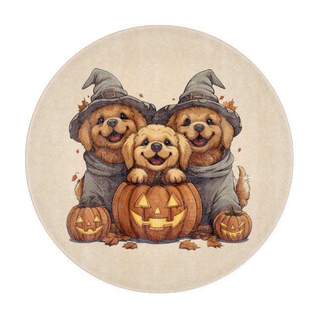 Halloween Golden Retriever Hundar Jack o lantern (Framsidan)