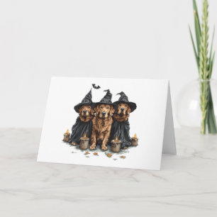 Halloween Golden Retriever Hundar Jack o lantern Kort