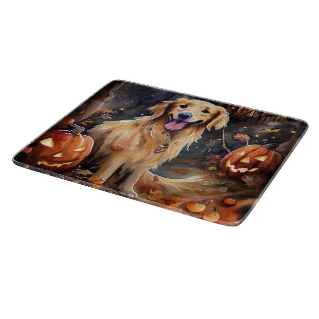 Halloween Golden Retriever Med Pumpa Skräckinjagan (Hörn)