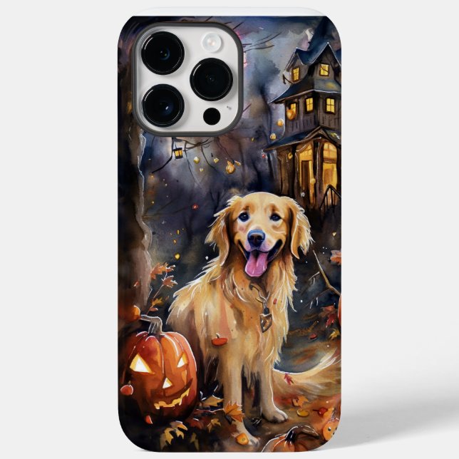 Halloween Golden Retriever med pumpor (Baksida)