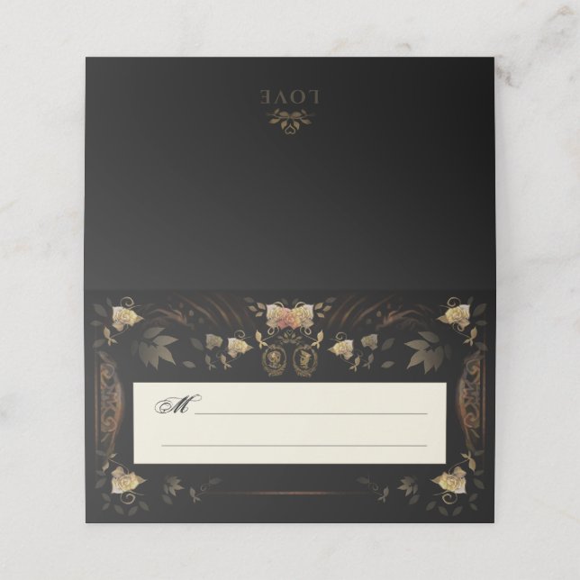 Halloween Golden Skeletons Blank Pack-platskort Placeringskort (Utvändigt utvikt)