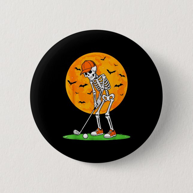 Halloween Golf Skeleton Soky Golfer Halloween Golf Knapp (Framsida)