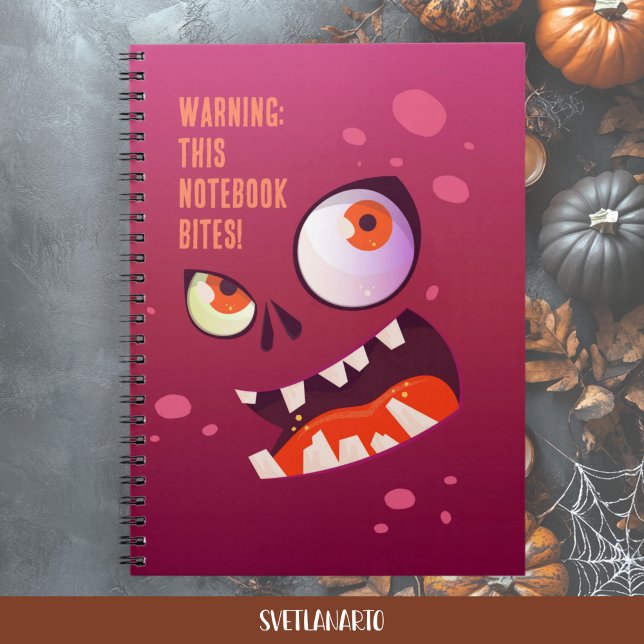 Halloween Goofy Zombie-ansikte Spiral Notebook Anteckningsbok (Frontal view)