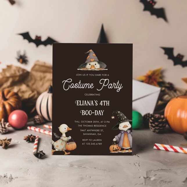 Halloween Goose Barns födelsedag Costume Party Inbjudningar (Skapare uppladdad)