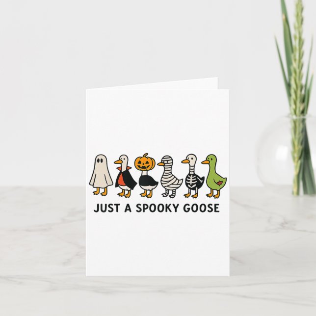 Halloween Goose Costume Funny Tecknad Spooky Anima Kort (Framsida)
