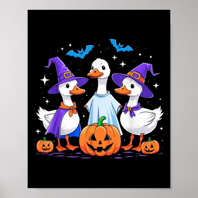 Halloween Goose Ghost Pumpkin Witch Costume Soky F Poster (Framsidan)