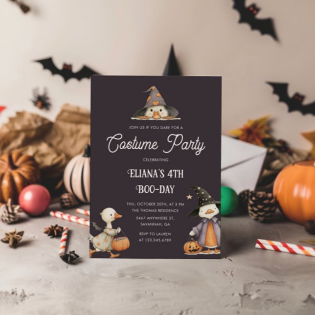 Halloween Goose Grått Barns födelsedag Costume Par Inbjudningar (Skapare uppladdad)