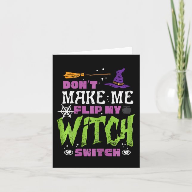 Halloween gör inte att jag byter flip Witch-knapp  Kort (Framsida)