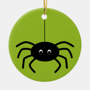 Halloween görar randig spindelprydnaden julgransprydnad keramik