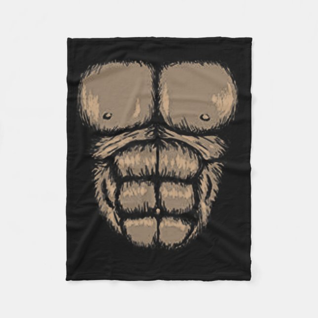 Halloween Gorilla Chest Costume Cute Monkey Muscle Fleecefilt (Framsidan)