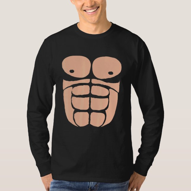 Halloween Gorilla Chest Costume Sixpack Monkey T Shirt (Framsida)