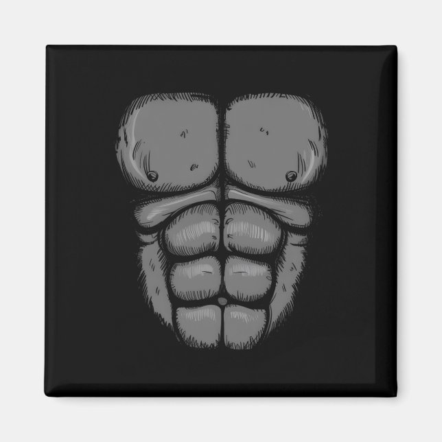 Halloween Gorilla Monkey Belly Chest Costume Manar Magnet (Framsidan)