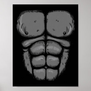 Halloween Gorilla Monkey Belly Chest Costume Manar Poster