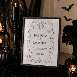 Halloween Goth Bröllopsdusch Kort & Gåvor Poster