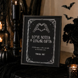 Halloween Goth Bröllopsdusch Kort och Gåvor Poster