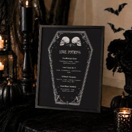 Halloween Goth Bröllopsfest Dryckesmeny Poster