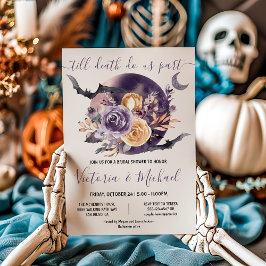 Halloween Goth Full Moon Blommigt Möhippa Inbjudningar