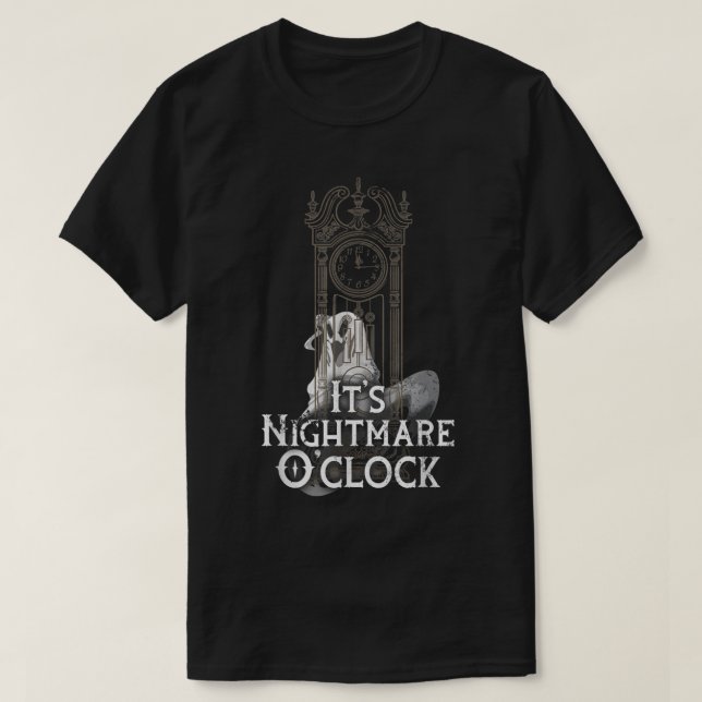 Halloween Goth Grandfather Clock Spooky Horror Mov T Shirt (Design framsida)