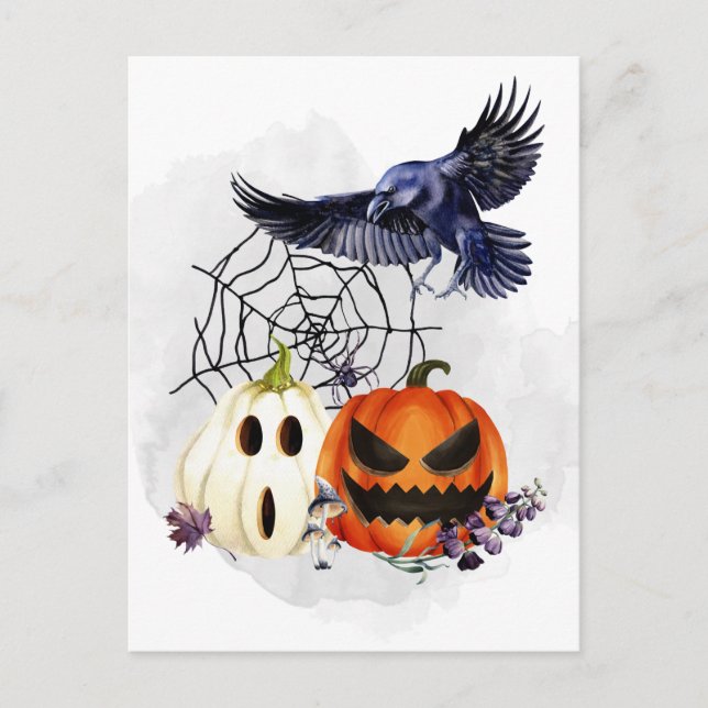 Halloween Goth Korp Pumpa Vykort (Framsida)