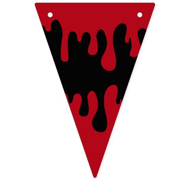 Halloween Goth Red Black Dripping Blood Mönster Vimplar (Första flaggan)