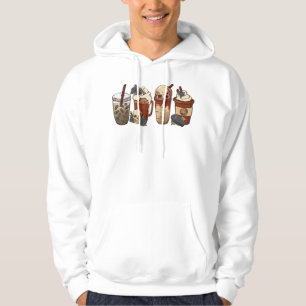 Halloween Goth-tjejen, kaffepumpor latte-is Hoodie