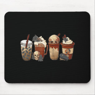 Halloween Goth-tjejen, kaffepumpor latte-is Musmatta