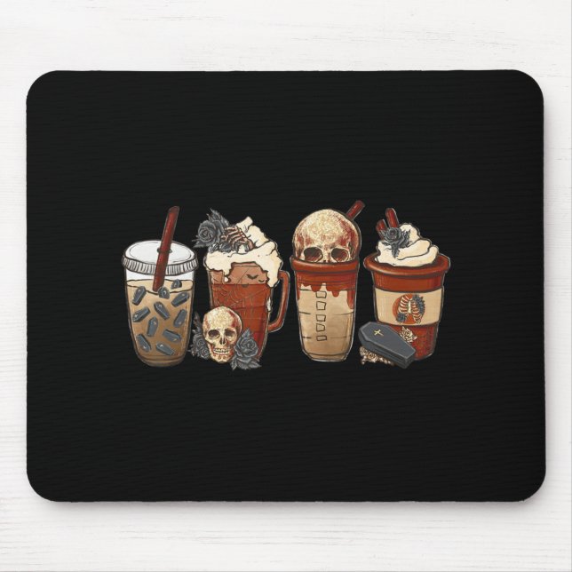 Halloween Goth-tjejen, kaffepumpor latte-is Musmatta (Framsidan)
