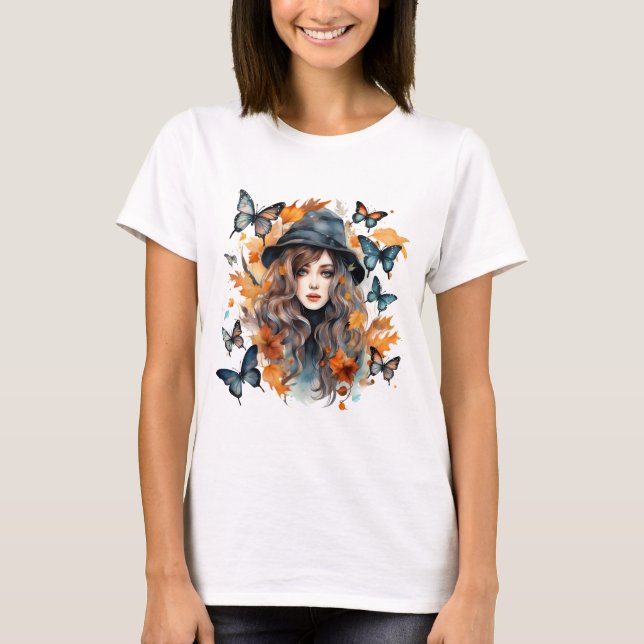 Halloween gothall häxa t shirt (Framsida)