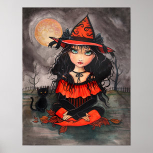 Halloween Gothic Big Eye Art Affisch Tryck