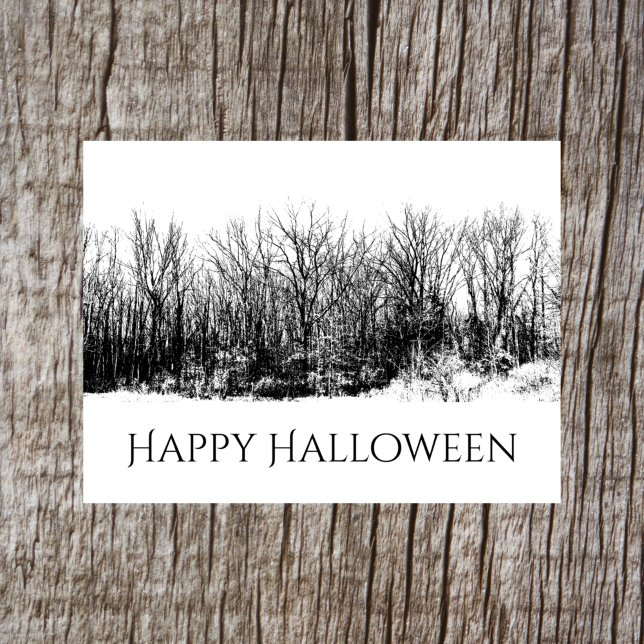 Halloween Gothic Black White Creepy Helgdag Vykort (Skapare uppladdad)
