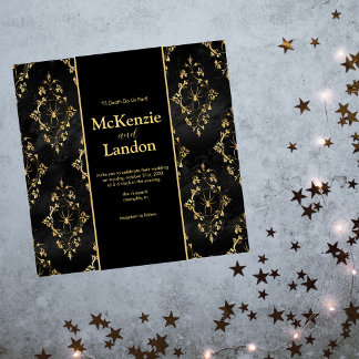 Halloween Gothic bröllopsinbjudan med Spiders Magnetisk Inbjudningskort