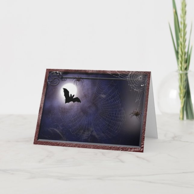Halloween/Gothic fullt fladdermus-mall Kort (Framsida)