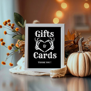 Halloween Gothic Gift och kort Skull händer-tecken Poster