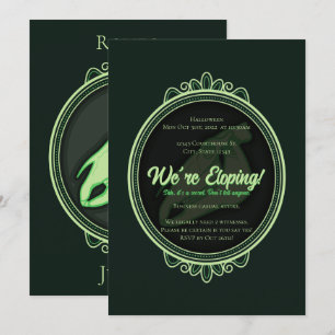 Halloween Gothic Grönt Horse Skull Elopement Inbjudningar
