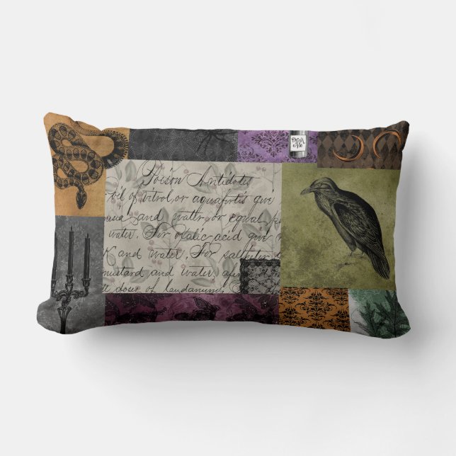 Halloween Gothic Medieval Spooky Apothecary Art Lumbarkudde (Framsida)