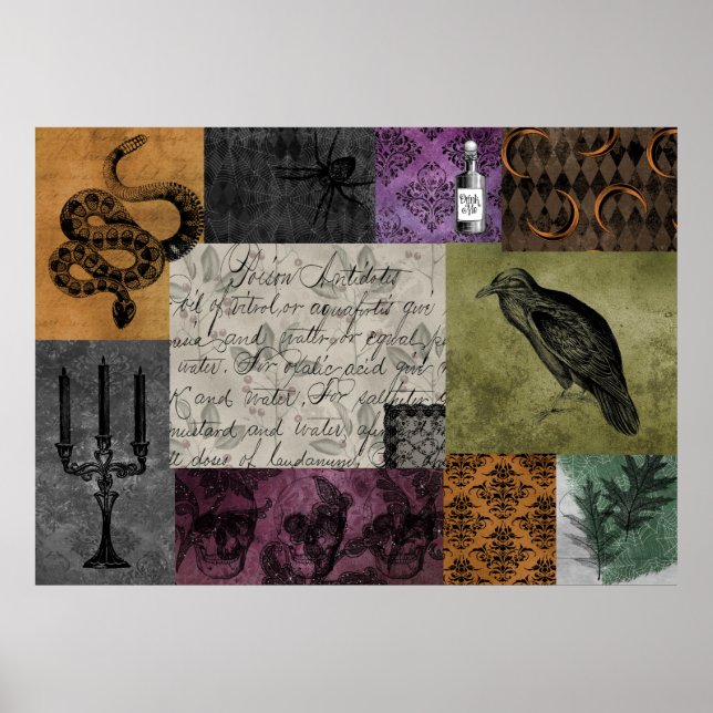 Halloween Gothic Medieval Spooky Apothecary Art Poster (Framsidan)