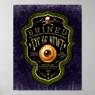 Halloween Gothic Öga av Vintagen Newt Witch Poster