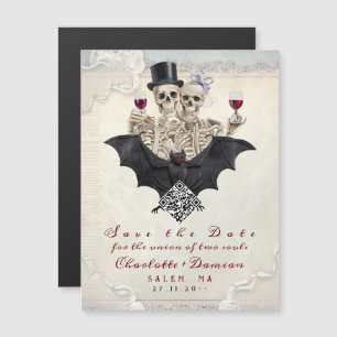 Halloween Gothic QR CODE sparar datumet Bröllop Magnetisk Inbjudningskort