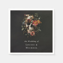 Halloween Gothic Skull Blommigt Bröllop Pappersservett