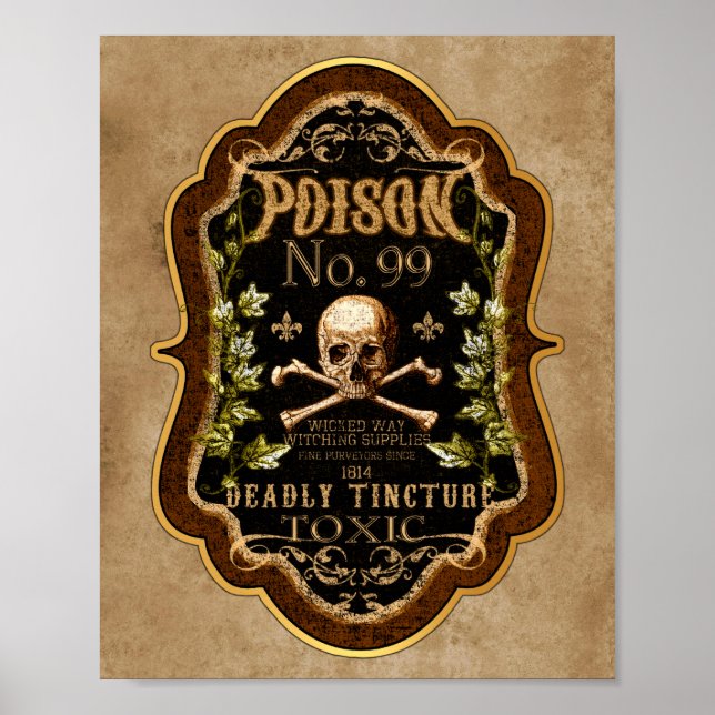 Halloween Gothic Skull och korsbenets beckpunkt Poster (Framsidan)