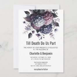 Halloween Gothic Theme Hydrangea Blommigt Bröllop Inbjudningar