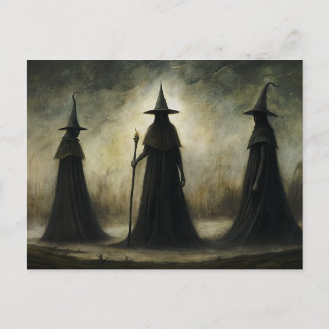 Halloween Gothic Trio Witches Vykort (Framsida)