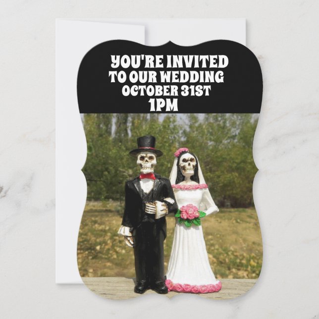 HALLOWEEN GOTHIC WEDDING INVITATIONS PERSONLIG INBJUDNINGAR (Framsida)