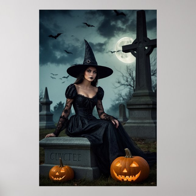 Halloween Gothic Witch Poster (Framsidan)